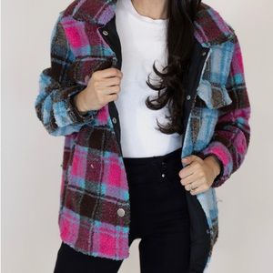 Talulah Steamboat Plaid Sherpa Jacket size Small